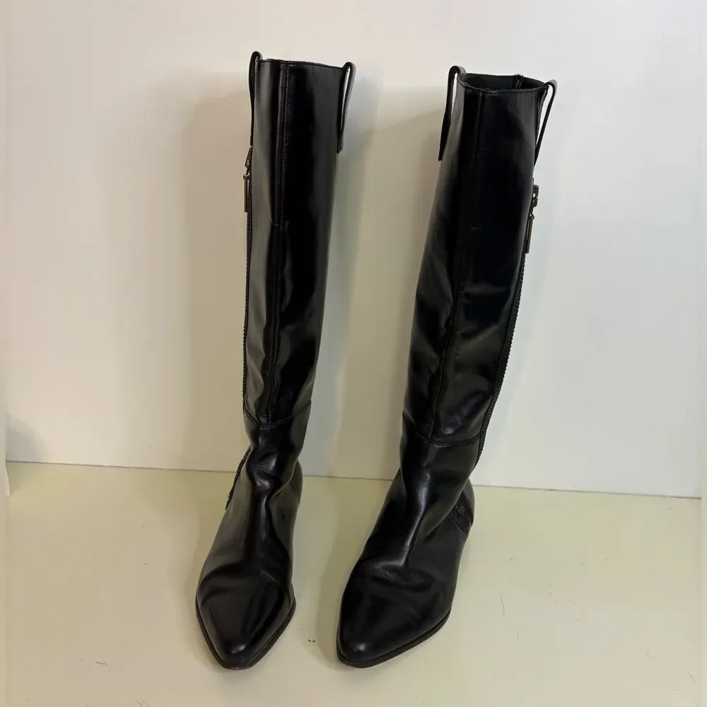 Michael Kors Brinks Leather Riding Boots sz 8.5